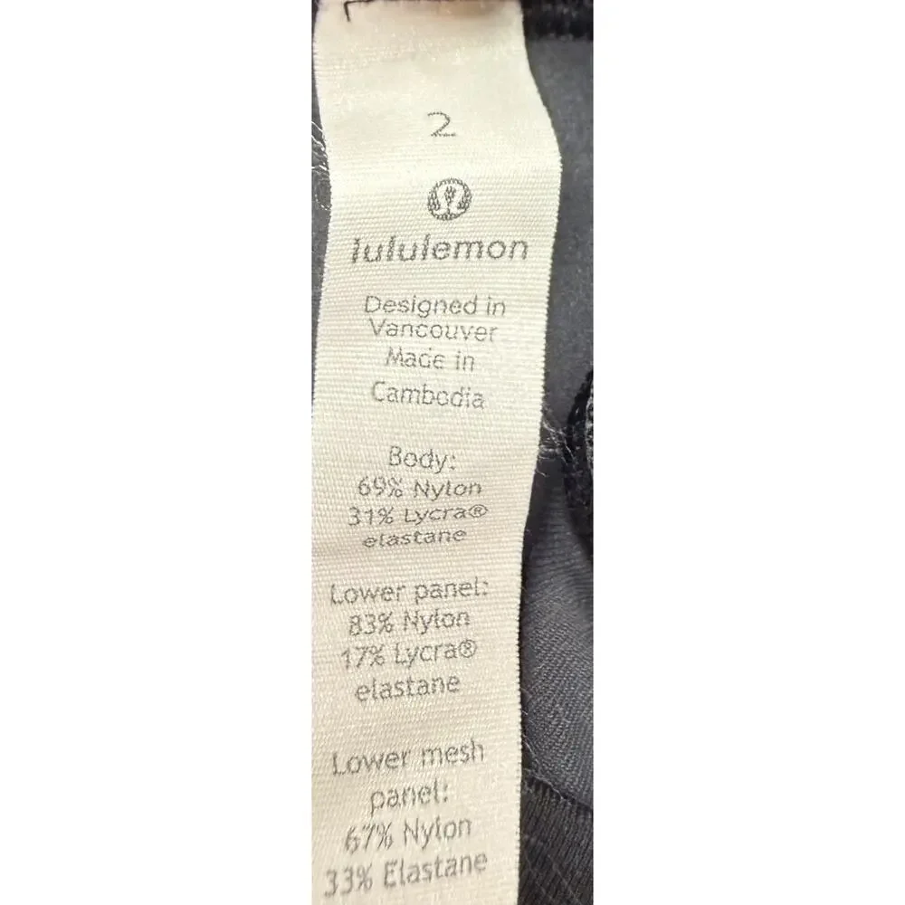 Lululemon Women's Black Gray Camouflage Fast and Free high‎ rise Leggings